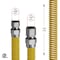 Flextron Gas Line Hose 3/8'' O.D.x12'' Len 1/2"x3/8" FIP Fittings Yellow Coated Stainless Steel Flexible FTGC-YC14-12E - alternate 2